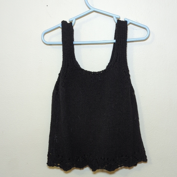 Art Class Crochet Black Tank Top Loose Knit Girls Size S 6/7 - Picture 4 of 5
